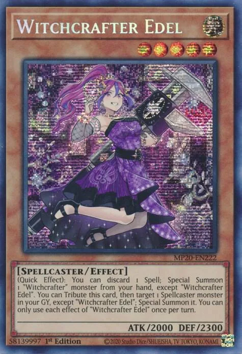 Witchcrafter Edel MP20-EN222 Yu-Gi-Oh card from 2020 Tin of Lost Memories