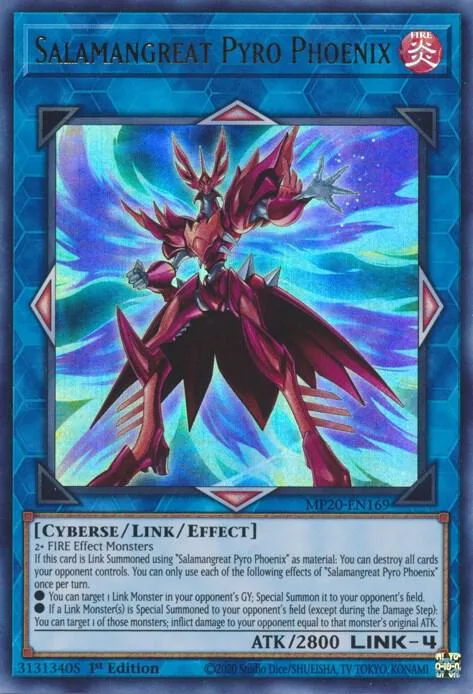 Salamangreat Pyro Phoenix MP20-EN169 Yu-Gi-Oh card from 2020 Tin of Lost Memories