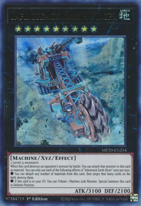 Infinitrack Earth Slicer MP20-EN214 Yu-Gi-Oh card from 2020 Tin of Lost Memories