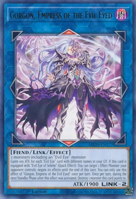 Gorgon, Empress of the Evil Eyed MP20-EN177 Yu-Gi-Oh card from 2020 Tin of Lost Memories