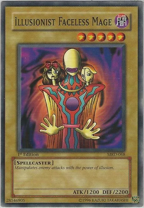 Illusionist Faceless Mage MRD-068 1st Edition Yu-Gi-Oh card from Metal Raiders