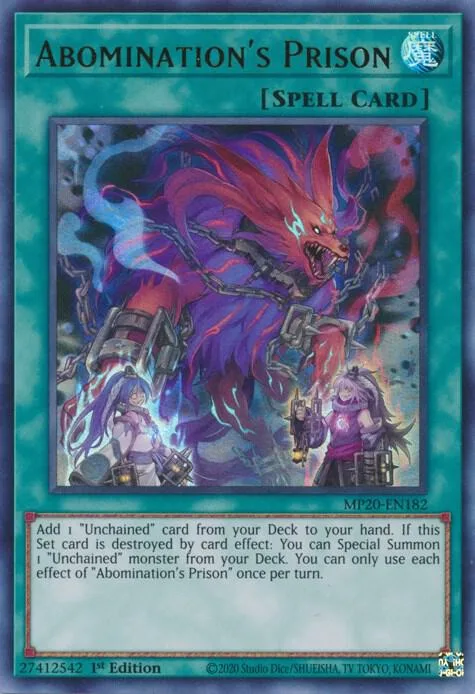 Abomination's Prison MP20-EN182 Yu-Gi-Oh card from 2020 Tin of Lost Memories