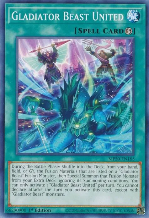 Gladiator Beast United MP20-EN185 Yu-Gi-Oh card from 2020 Tin of Lost Memories