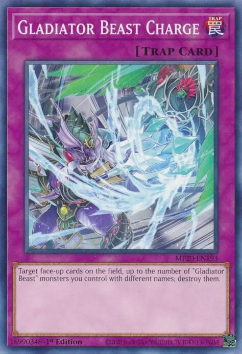 Gladiator Beast Charge MP20-EN193 Yu-Gi-Oh card from 2020 Tin of Lost Memories