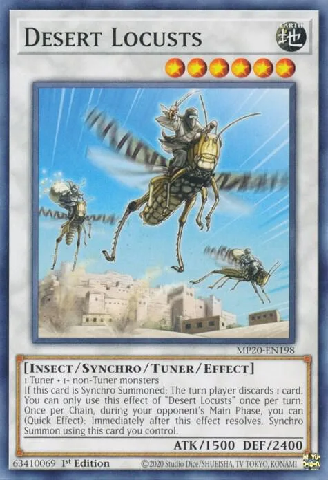 Desert Locusts MP20-EN198 Yu-Gi-Oh card from 2020 Tin of Lost Memories