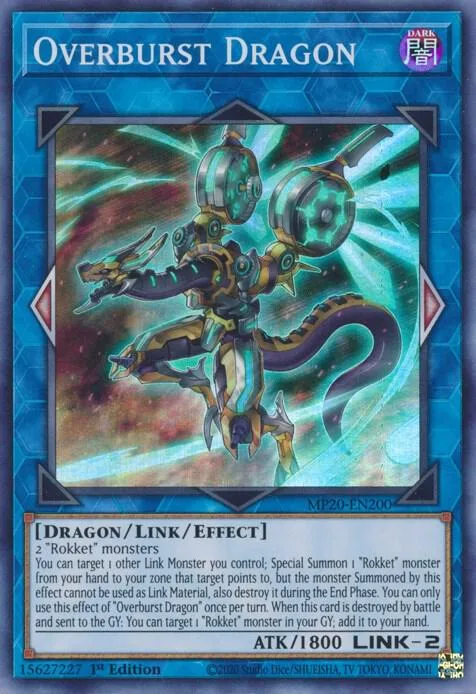 Overburst Dragon MP20-EN200 Yu-Gi-Oh card from 2020 Tin of Lost Memories