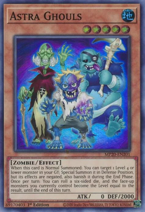 Astra Ghouls MP20-EN201 Yu-Gi-Oh card from 2020 Tin of Lost Memories