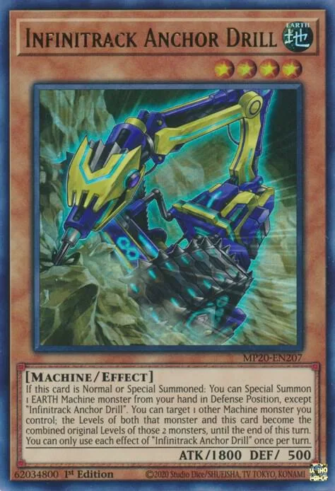 Infinitrack Anchor Drill MP20-EN207 Yu-Gi-Oh card from 2020 Tin of Lost Memories