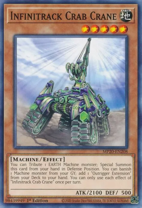 Infinitrack Crab Crane MP20-EN208 Yu-Gi-Oh card from 2020 Tin of Lost Memories