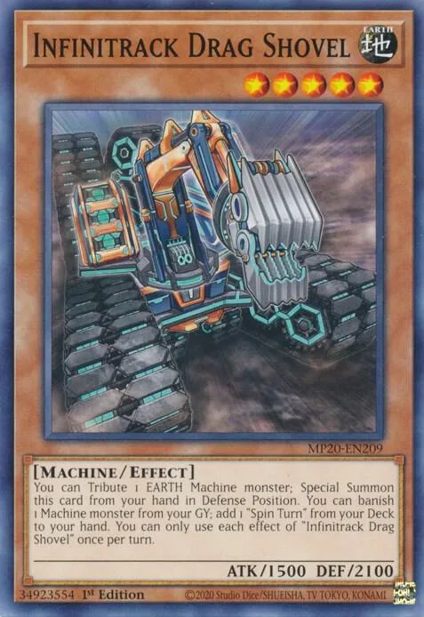 Infinitrack Drag Shovel MP20-EN209 Yu-Gi-Oh card from 2020 Tin of Lost Memories