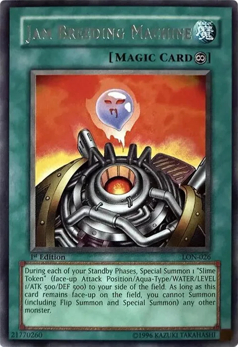 Jam Breeding Machine LON-026 1st Edition Yu-Gi-Oh card from Labyrinth of Nightmare