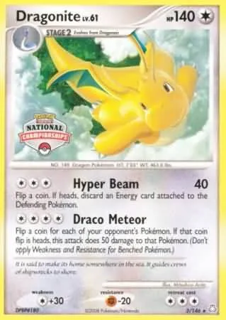 Dragonite - 2/146 National Championships #002/146 Pokémon card from League & Championship Cards