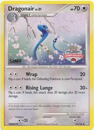 Dragonair - 52/146 State Championships [Staff] #52/146 Pokémon card from League & Championship Cards