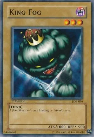 King Fog LOB-036 1st Edition Yu-Gi-Oh card from The Legend of Blue Eyes White Dragon
