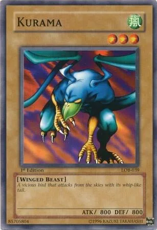 Kurama LOB-039 Unlimited Yu-Gi-Oh card from The Legend of Blue Eyes White Dragon
