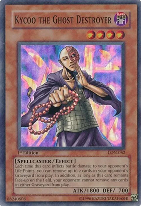 Kycoo the Ghost Destroyer LON-062 1st Edition Yu-Gi-Oh card from Labyrinth of Nightmare