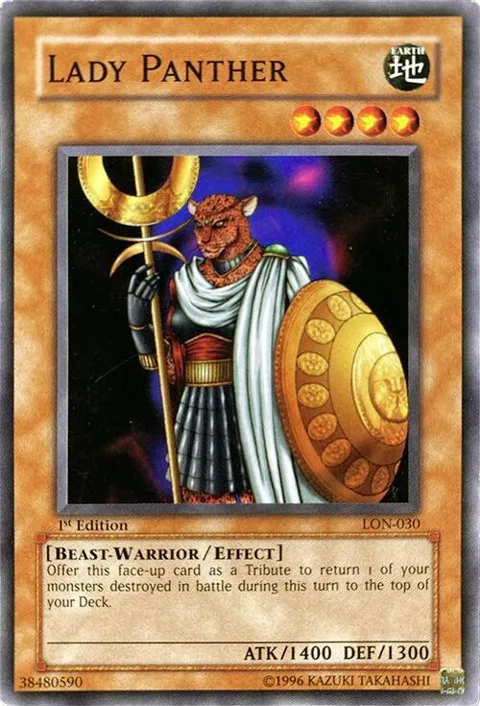 Lady Panther LON-030 Unlimited Yu-Gi-Oh card from Labyrinth of Nightmare