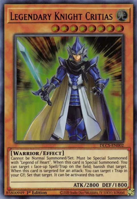 Legendary Knight Critias DLCS-EN002 Yu-Gi-Oh card from Dragons of Legend: The Complete Series