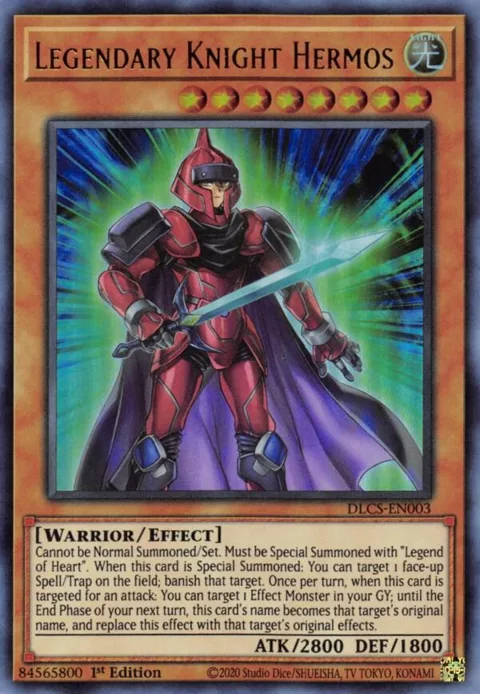 Legendary Knight Hermos DLCS-EN003 Yu-Gi-Oh card from Dragons of Legend: The Complete Series