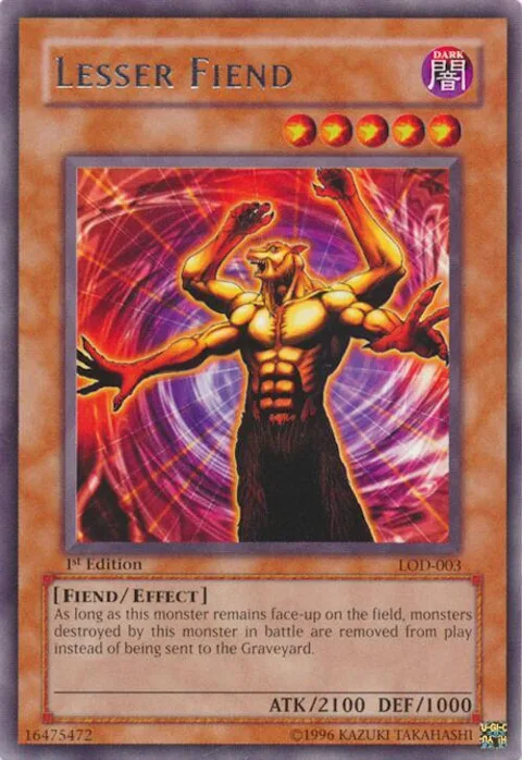 Lesser Fiend LOD-003 Yu-Gi-Oh card from Legacy of Darkness