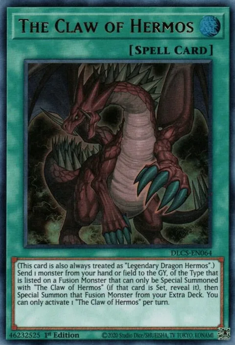 The Claw of Hermos DLCS-EN064 Yu-Gi-Oh card from Dragons of Legend: The Complete Series