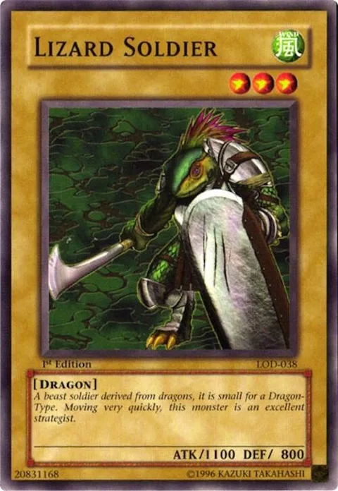 Lizard Soldier LOD-038 1st Edition Yu-Gi-Oh card from Legacy of Darkness