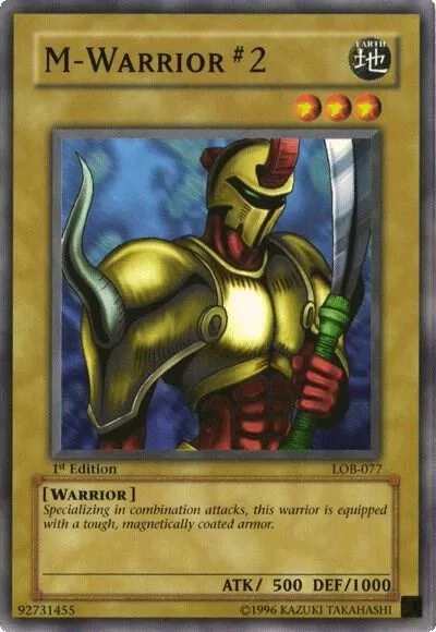 M-Warrior #2 LOB-077 Unlimited Yu-Gi-Oh card from The Legend of Blue Eyes White Dragon