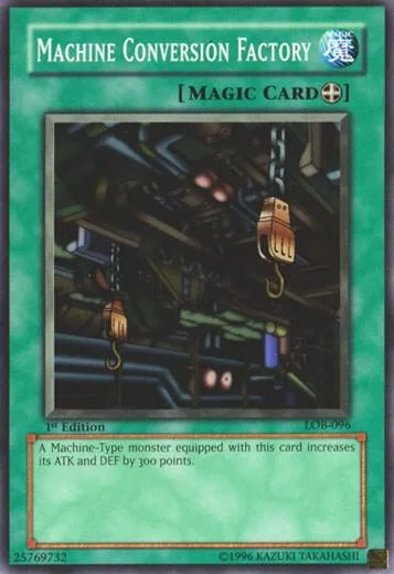 Machine Conversion Factory LOB-096 Yu-Gi-Oh card from The Legend of Blue Eyes White Dragon