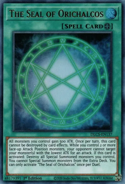 The Seal of Orichalcos DLCS-EN137 Yu-Gi-Oh card from Dragons of Legend: The Complete Series