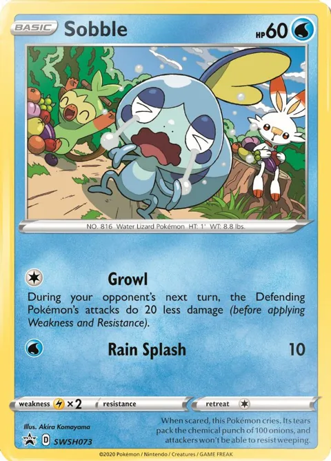 Sobble #SWSH073 Holofoil Pokémon card from Sword & Shield Promo Cards
