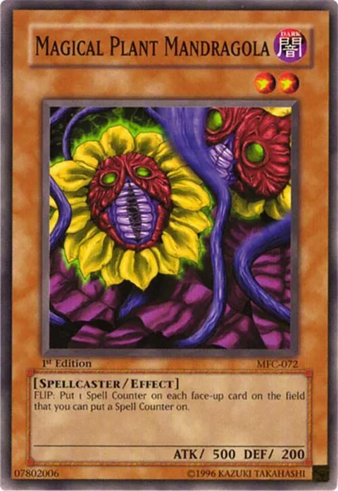 Magical Plant Mandragola MFC-072 1st Edition Yu-Gi-Oh card from Magician's Force