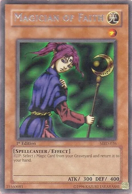 Magician of Faith MRD-036 Unlimited Yu-Gi-Oh card from Metal Raiders