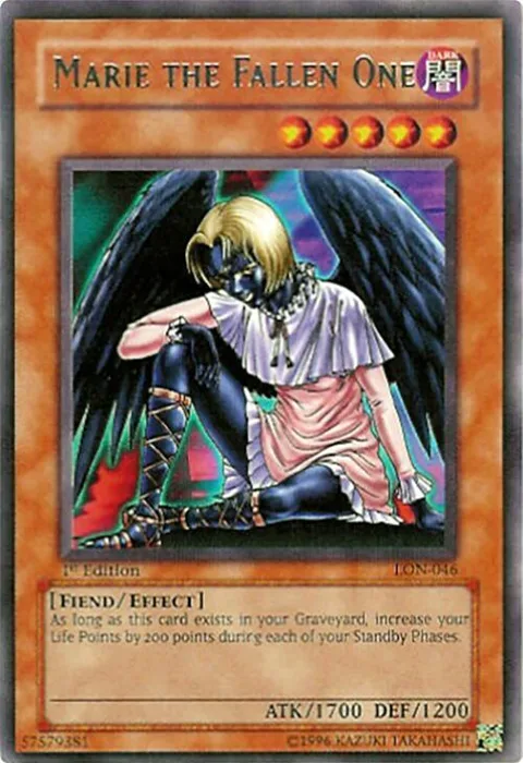 Marie the Fallen One LON-046 Yu-Gi-Oh card from Labyrinth of Nightmare