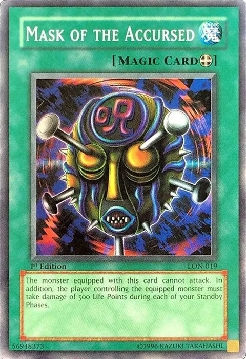 Mask of the Accursed LON-019 1st Edition Yu-Gi-Oh card from Labyrinth of Nightmare