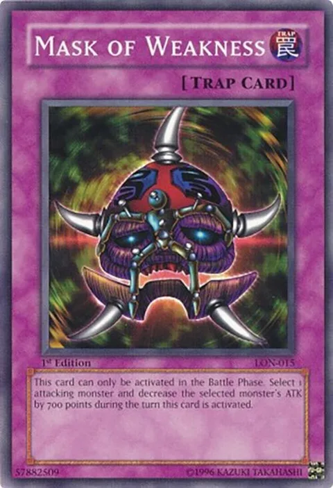 Mask of Weakness LON-015 1st Edition Yu-Gi-Oh card from Labyrinth of Nightmare