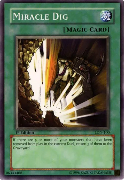Miracle Dig LON-100 1st Edition Yu-Gi-Oh card from Labyrinth of Nightmare