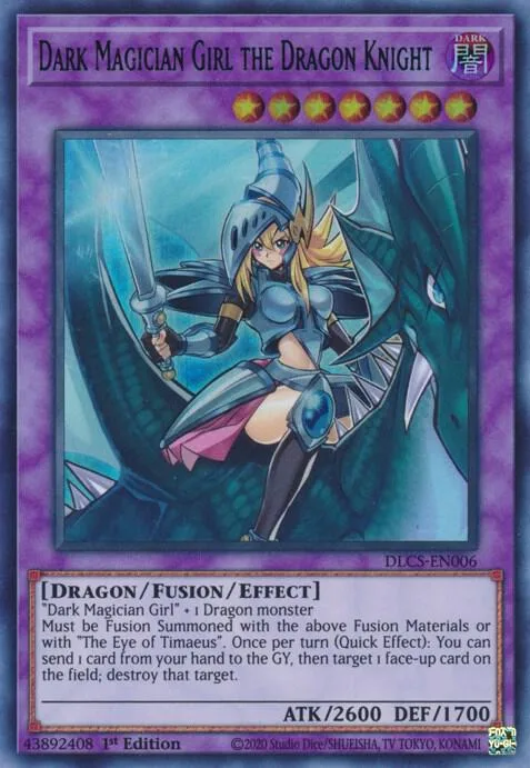 Dark Magician Girl the Dragon Knight Blue DLCS-EN006 Yu-Gi-Oh card from Dragons of Legend: The Complete Series