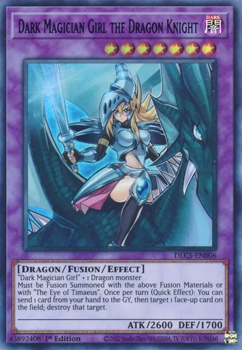 Dark Magician Girl the Dragon Knight Green DLCS-EN006 Yu-Gi-Oh card from Dragons of Legend: The Complete Series