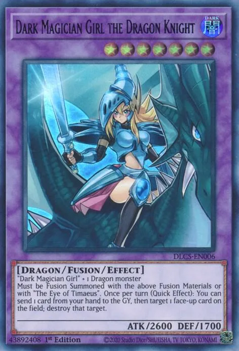 Dark Magician Girl the Dragon Knight Purple DLCS-EN006 Yu-Gi-Oh card from Dragons of Legend: The Complete Series
