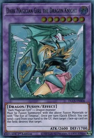 Dark Magician Girl the Dragon Knight Alt Art DLCS-EN006 Yu-Gi-Oh card from Dragons of Legend: The Complete Series