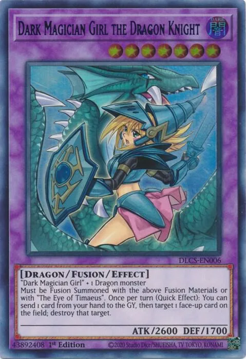 Dark Magician Girl the Dragon Knight Alt Art Blue DLCS-EN006 Yu-Gi-Oh card from Dragons of Legend: The Complete Series