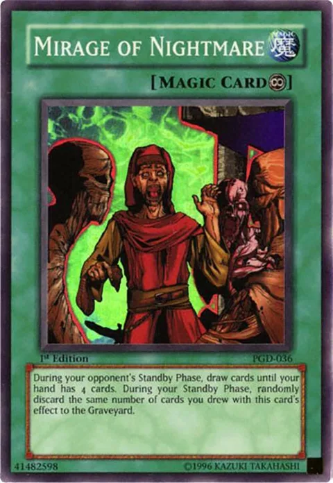 Mirage of Nightmare PGD-036 1st Edition Yu-Gi-Oh card from Pharaonic Guardian