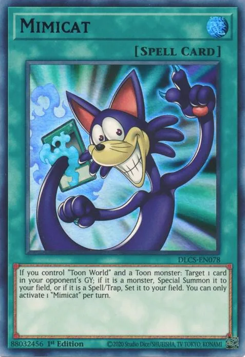 Mimicat Purple DLCS-EN078 Yu-Gi-Oh card from Dragons of Legend: The Complete Series