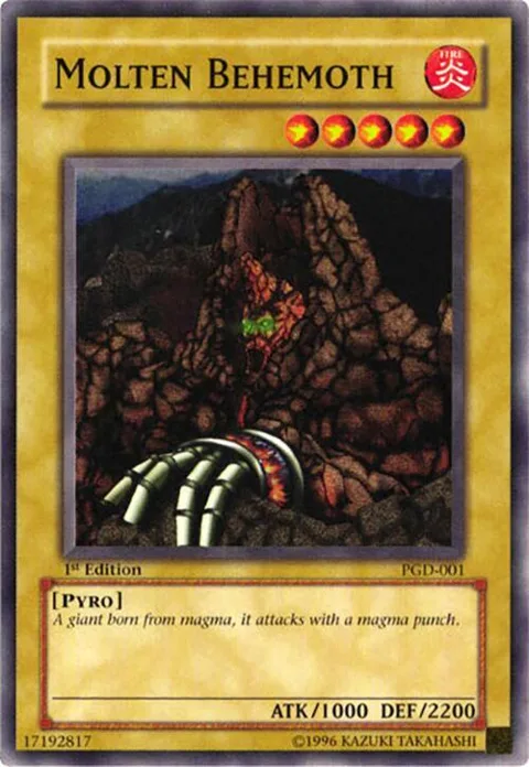 Molten Behemoth PGD-001 1st Edition Yu-Gi-Oh card from Pharaonic Guardian