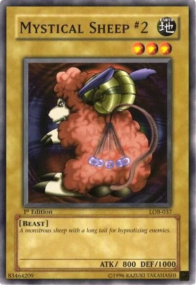 Mystical Sheep #2 LOB-037 1st Edition Yu-Gi-Oh card from The Legend of Blue Eyes White Dragon