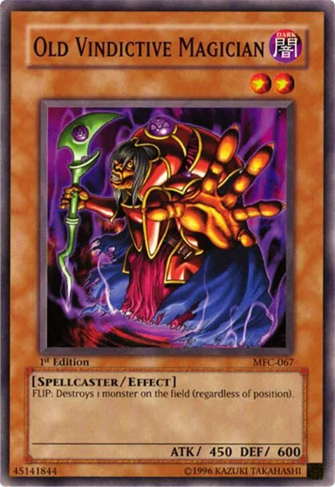 Old Vindictive Magician MFC-067 1st Edition Yu-Gi-Oh card from Magician's Force