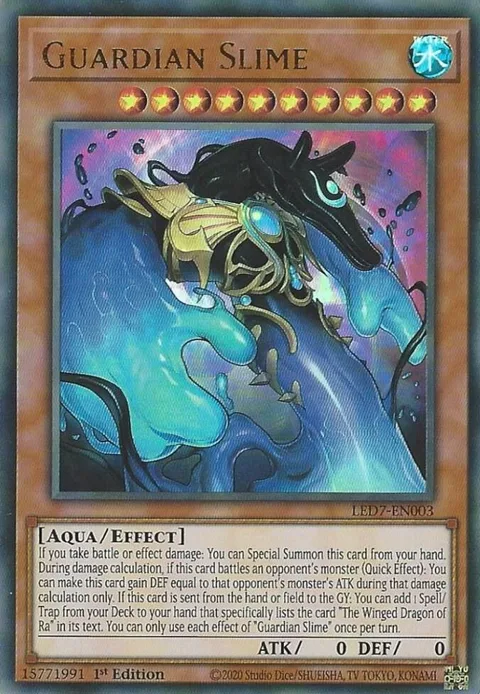 Guardian Slime LED7-EN003 Unlimited Yu-Gi-Oh card from Legendary Duelists: Rage of Ra