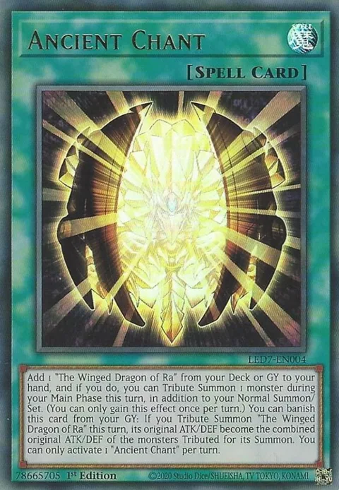 Ancient Chant LED7-EN004 1st Edition Yu-Gi-Oh card from Legendary Duelists: Rage of Ra