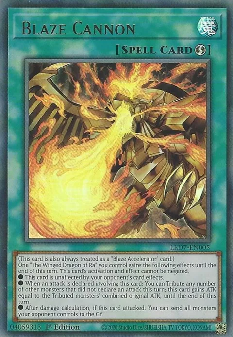 Blaze Cannon LED7-EN005 1st Edition Yu-Gi-Oh card from Legendary Duelists: Rage of Ra
