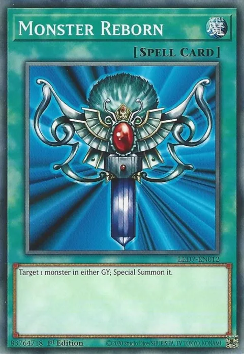 Monster Reborn LED7-EN012 Yu-Gi-Oh card from Legendary Duelists: Rage of Ra